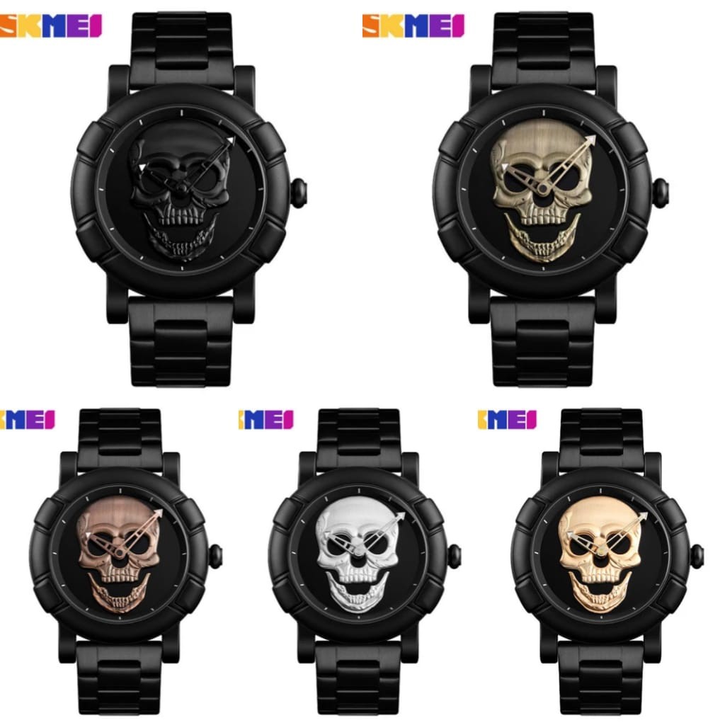 PENGIRIMAN INSTANT -- Jam tangan Pria skmei 9178 original rantai model tengkorak skull