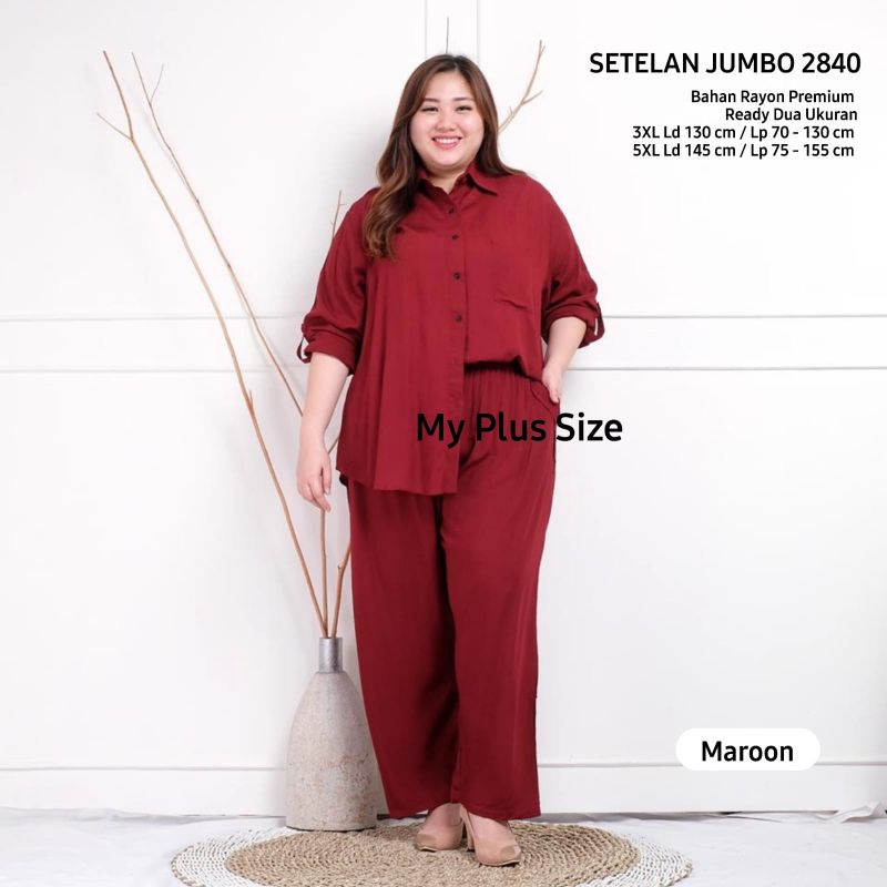 Setelan Rayon Polos super jumbo 2840,Ld 130 &amp; 145 cm