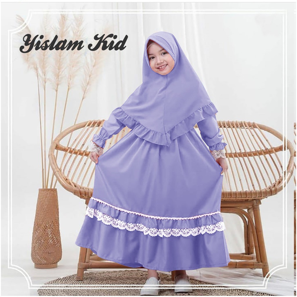 FenishaStore Baju Gamis Anak Perempuan Terbaru YISLAM Kids usia 7-9 tahun