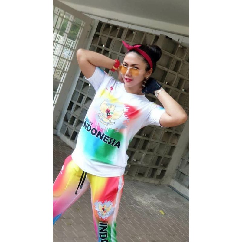 Setelan senam olahrga termurah original pabrik sxb goals sport Indonesia full colour short Sleeve an