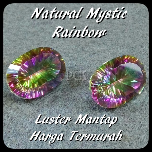 BATU PERMATA NATURAL MYSTIC QUARTZ RAINBOW SUPER COLOR BIG SIZE LOSTONE BELUM TERMASUK RING / CINCIN