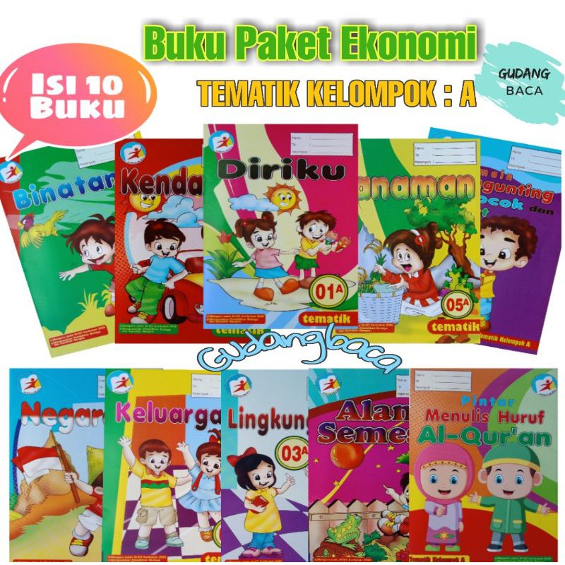 Buku PAUD TK KELOMPOK A - KELOMPOK B - PG KB PAUD Paket Ekonomi Isi 10 Buku Kurikulum Merdeka