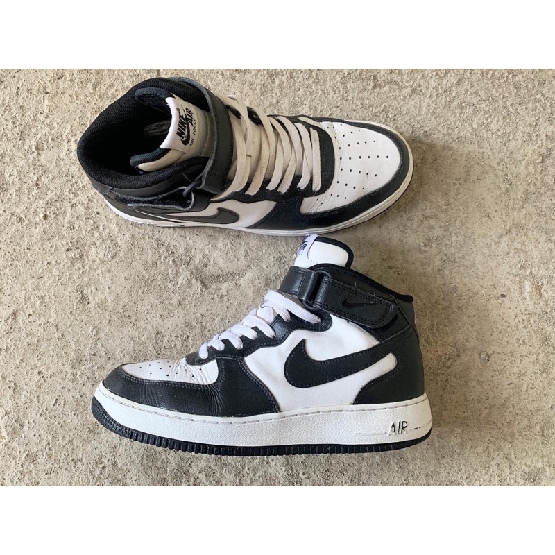 nike af 1 mid black white