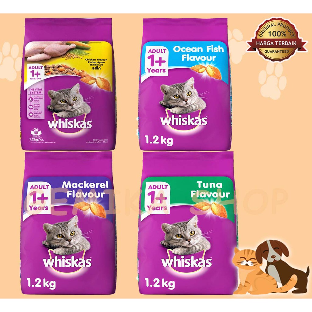 WHISKAS ADULT 1.2 KG | MAKANAN KUCING | CAT FOOD DRY