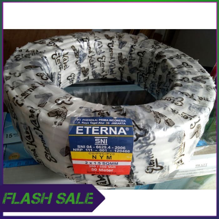 KABEL ETERNA NYM 2x1 5   KABEL LISTRIK ETERNA NYM 2x1 5  PER ROLL 50 M