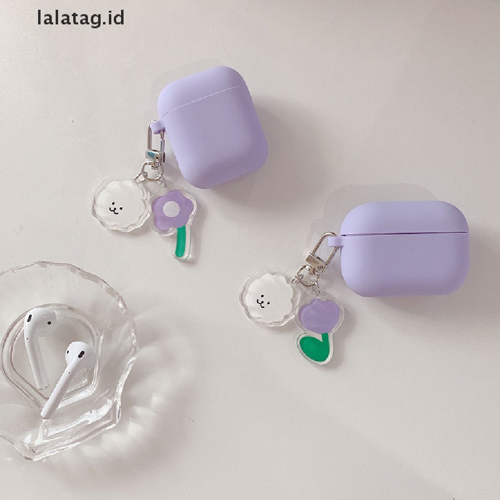 (lalatag) Casing Silikon Motif Kartun Beruang + Gantungan Kunci Untuk Simpan Earphone Wireless Bluetooth Apple AirPods 1 / 2 / 3 pro