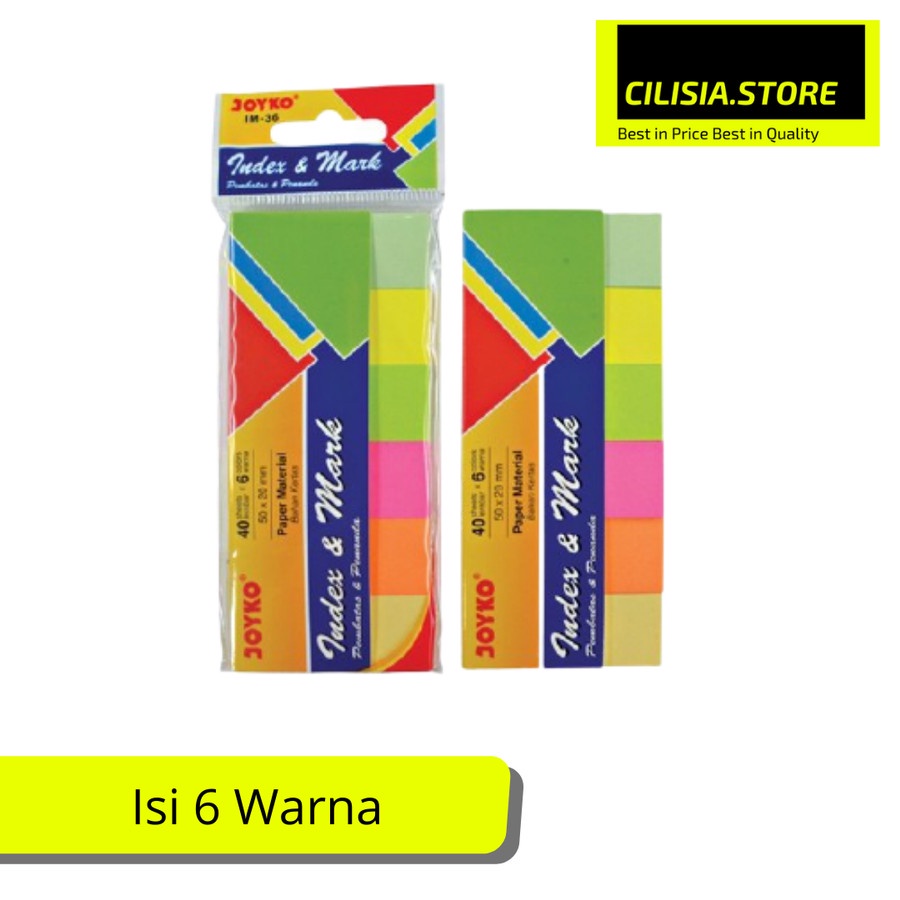 

Index Memo IM-36 Joyko Tempelan 6 Warna Penanda Buku / Pembatas Buku