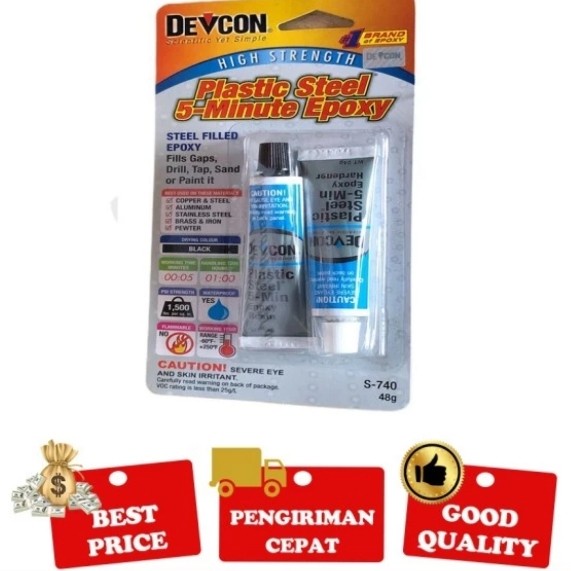 Jual Lem DEVCON s740 5 menit USA Plastik Steel Expoxy Lem Besi Plastik
