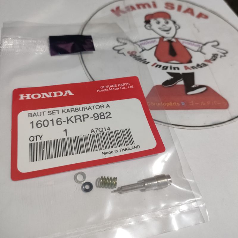 16016-KRP-982 Baut Set Karburator Baut setelan angin Honda Beat Vario Scoopy Spacy ori Thailand