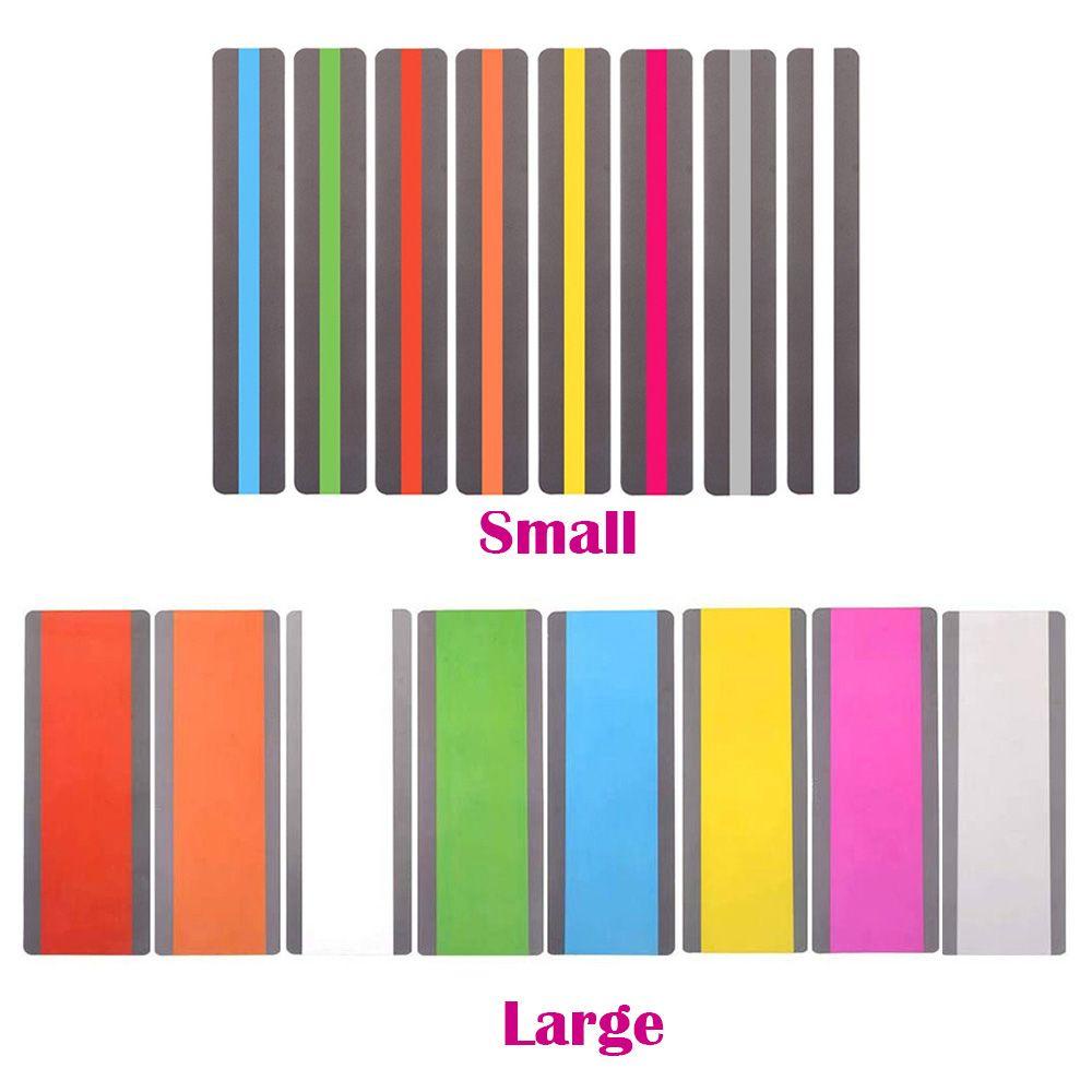 Nanas 8pcs /Set Bookmark Plastik Warna-Warni Efek Neon Cahaya Portabel Ditandai Warna Alat Bantu Membaca PVC Tape Plastik Warna-Warni Strip Sorot