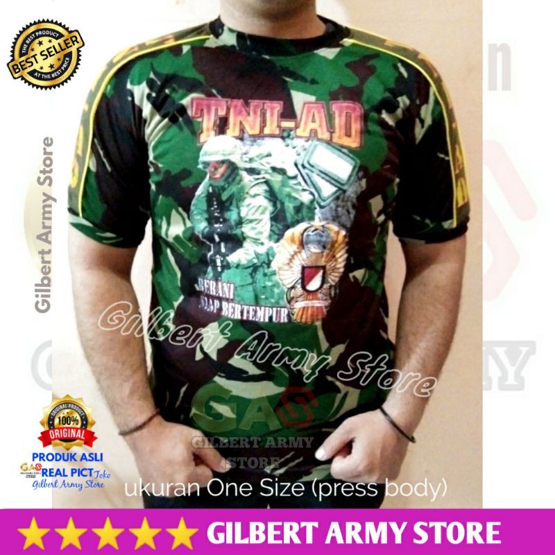 Grosir Kaos Tshirt Loreng  nkri malvinas Hitam Abu Army Gambar Tni Senapan Serbu Gilbert Army Store