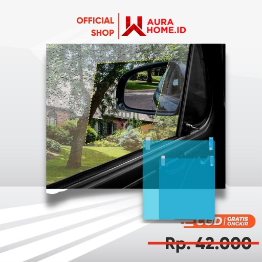 Sticker Anti Fog Spion Mobil Waterproof Film 20x16cm 2PCS / Stiker Kaca Mobil Samping Depan Pick Up 