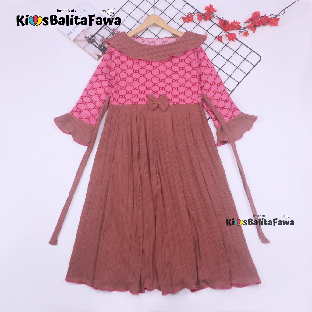 Long Dress Jessika uk 6-7 Tahun [EXPORT] Dres Ngaji Baju Anak Perempuan Panjang Murah Gamis Muslim