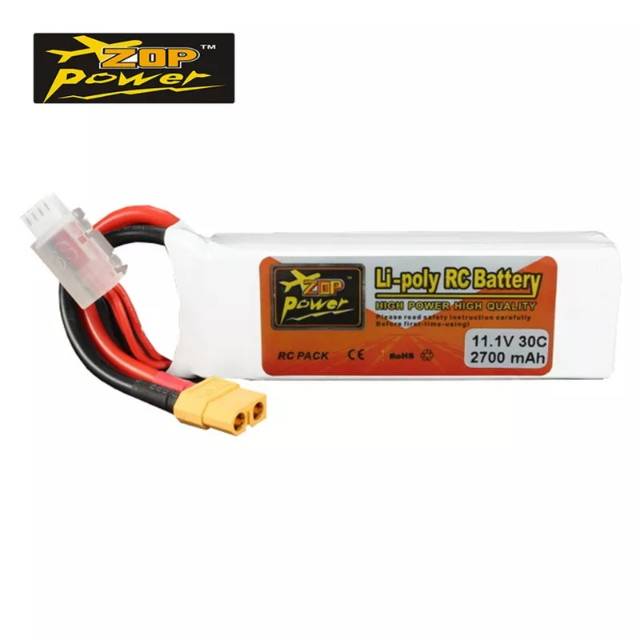 Battery Drone ZOP Power 11.1V 2700mAh 3S 30C Lipo Battery XT60 Plug DJI 2700 mah