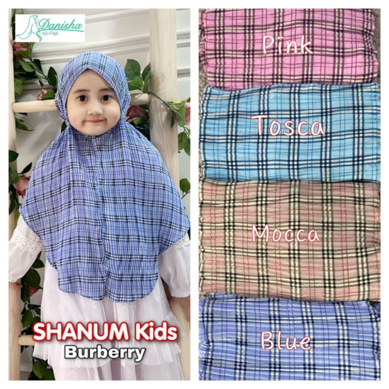 Jilbab Maryam Plisket Shanum Kids Burberry Ori Danisha Hijab