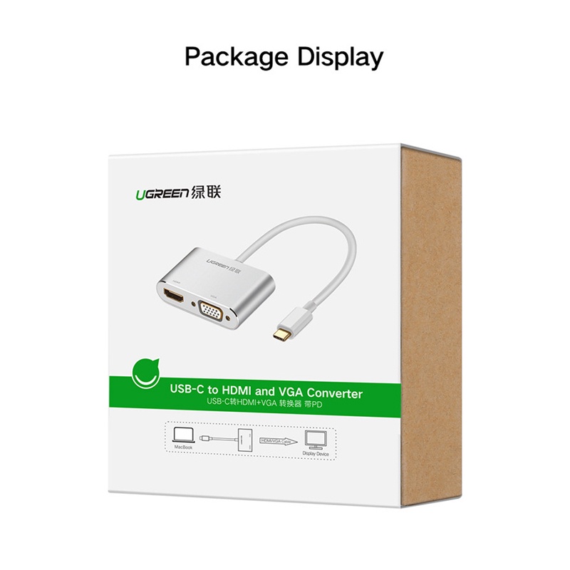 Ugreen Kabel Adapter Converter USB Tipe C Ke HDMI 4K Thunderbolt 3 PD 1080 60Hz