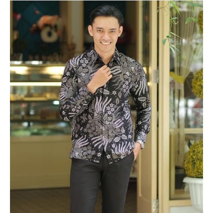 KEMEJA BATIK PRIA LENGAN PANJANG MODERN TERBARU REGULER SIZE M L XL XXL