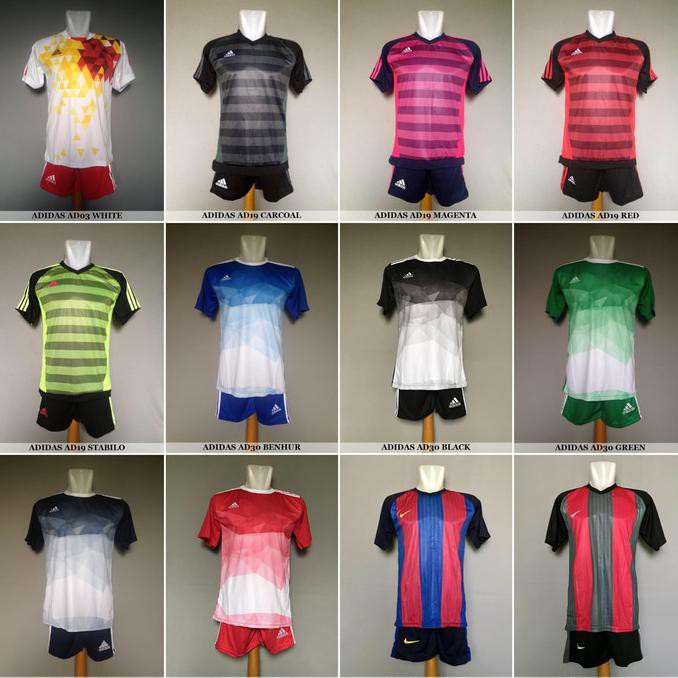 Promo Baju Kaos Olahraga Jersey Bola Setelan Futsal Adidas Nike Puma Murah Baru