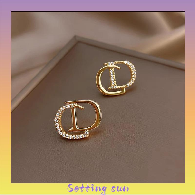 925 Perak Personalised berlian litto anting -anting niche desain anting -anting waktu sederhana TN