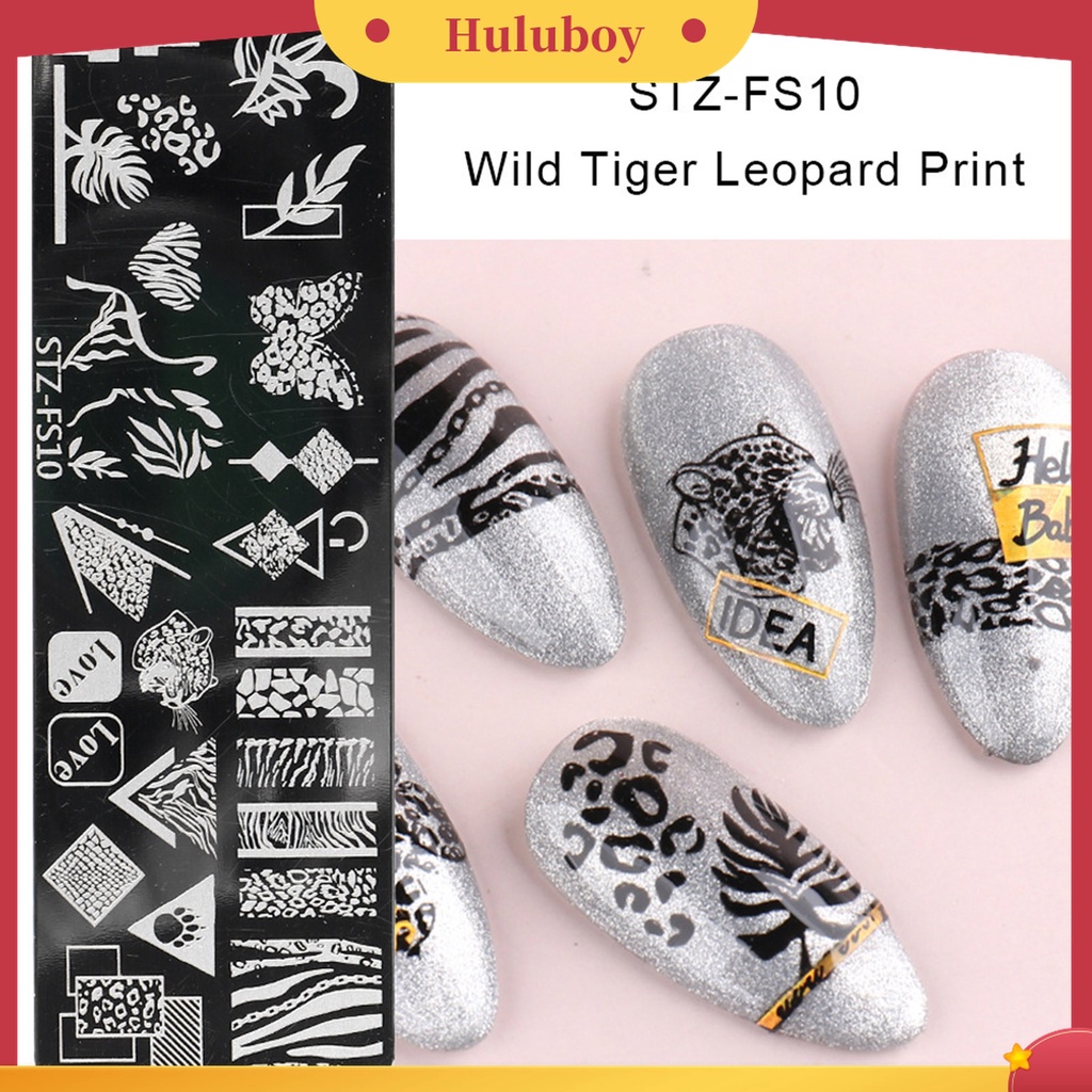 Huluboy Huluboy♡ Plat Stempel Kuku Motif Print Bunga Aneka Pola Anti Karat Untuk Nail Art