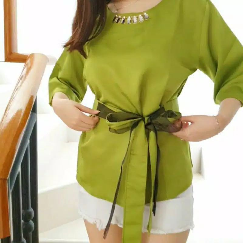 Blouse baju atasan jumbo murah balotelly necklace tops