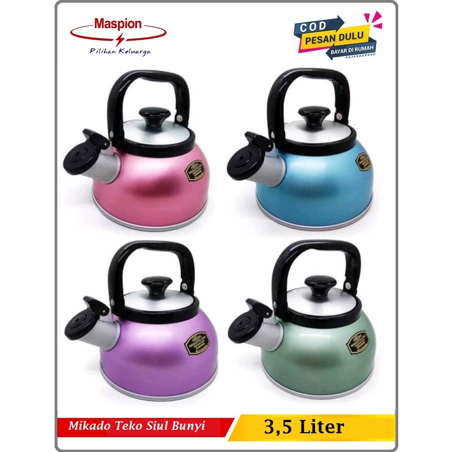 Teko Siul Maspion Rigoletto Teko Pemanas Air Kapasitas 3,5 Liter Teko Bunyi Original