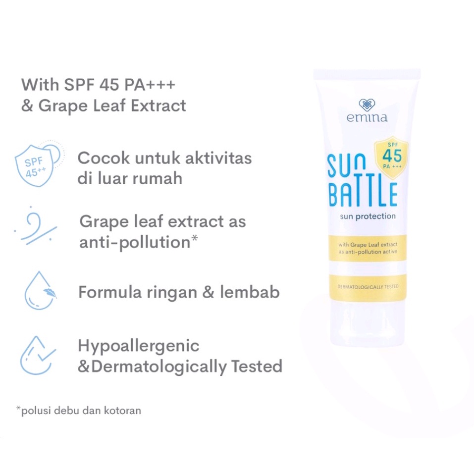 Emina Sun Battle SPF 45 PA+++ 30 ml - Sunscreen