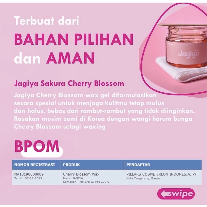 Jagiya Sakura Cherry Blossom Waxing Kit BPOM/Sugar Wax/Perontok Pencabut Bulu/Natural Sugar Wax