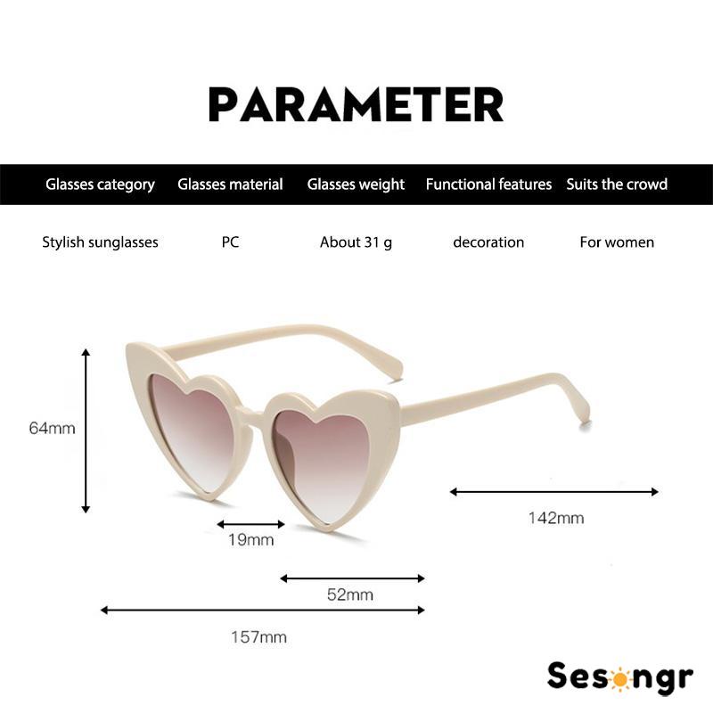 kacamata hitam Fashion Wanita Wajah Besar Retro Cinta Kacamata Musim Panas Perjalanan Pose Kerai Sunglasses - SG