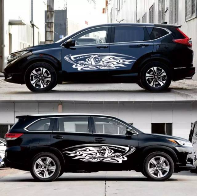 Striping mobil tengkorak Ayla Brio Honda Jaz Agya Fortuner Avansa Xenia Sedan stiker mobil murah