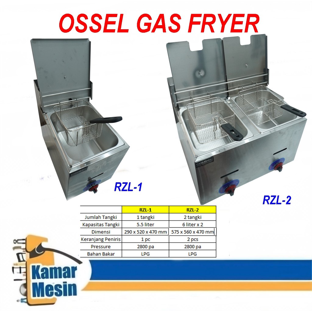 TERMURAH Gas Fryer 1 Tangki Penggorengan Kentang Gas Deep Fryer ...