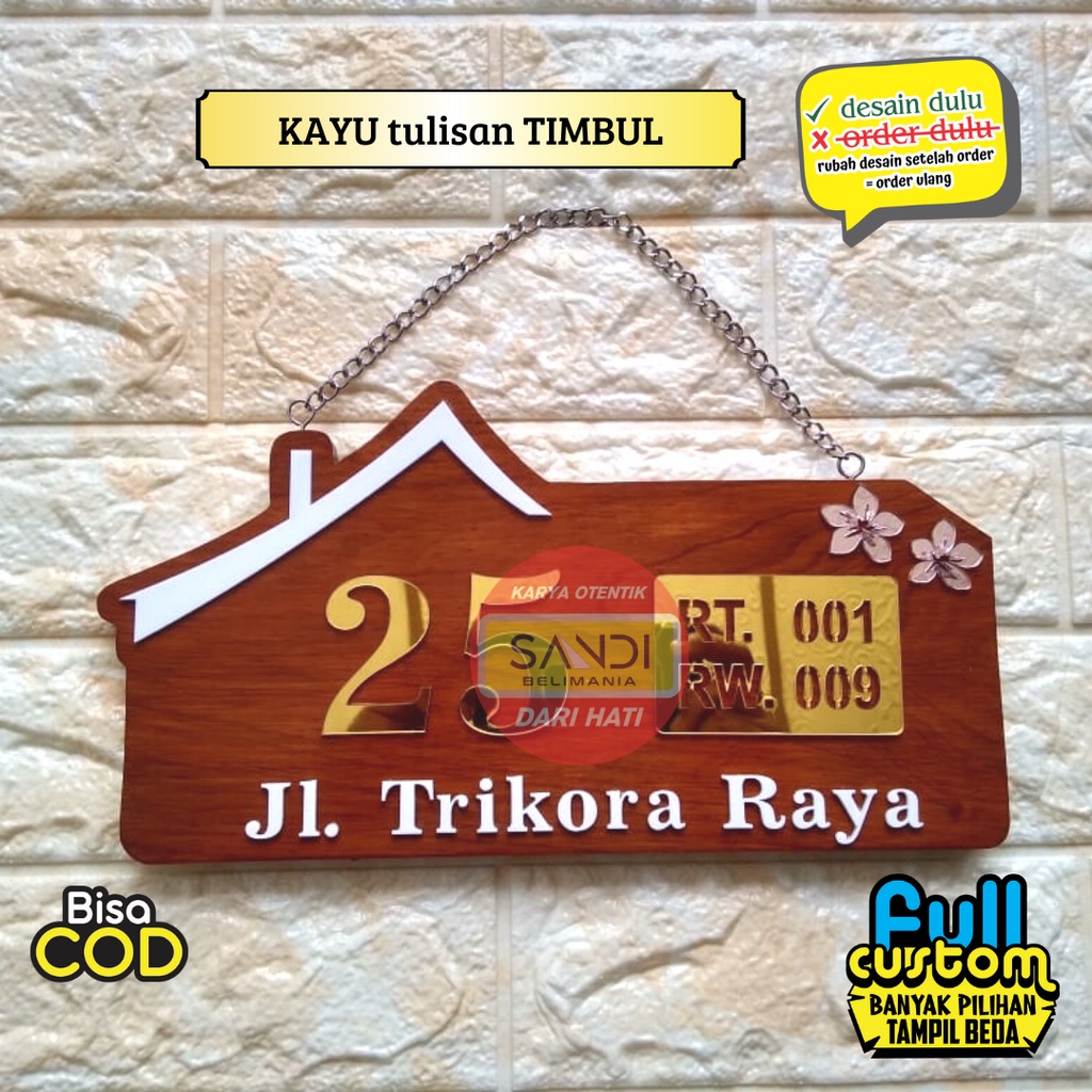 PAPAN NOMOR RUMAH ACRYLIC | NOMER RUMAH AKRILIK | NO RUMAH KAYU DAN AKRILIK TIPE A