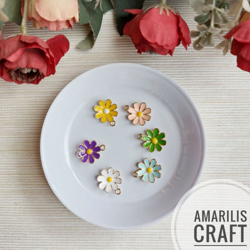 [1Pc] Flower Enamel Charm (Bag.2)