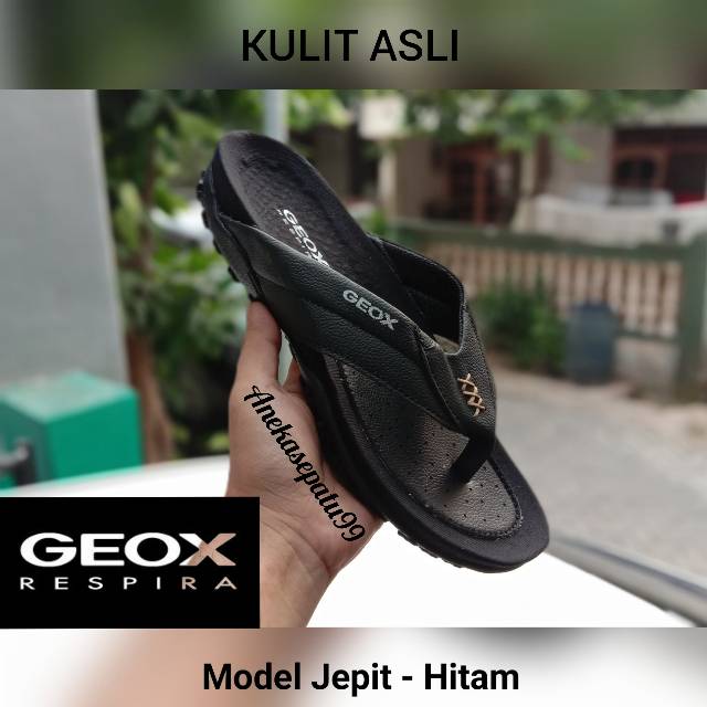 Sandal Pria Kulit Asli Selop dan Sandal Jepit / Sendal Lebaran Cowok / Sendal Laki-Laki Santai dan Formal Geox_Asli Kulit