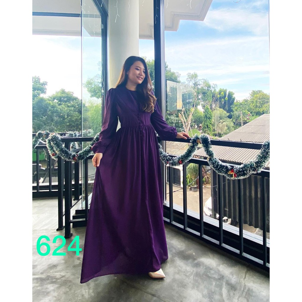 Vanesha Margaretta - 624 / ada versi anak / kancing mati / Fashion Muslim # Dress Pesta