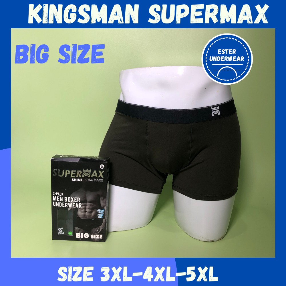 Celana Boxer kingsman SUPERMAX BIG SIZE ISI-3 PCS  EXTRA COOL
