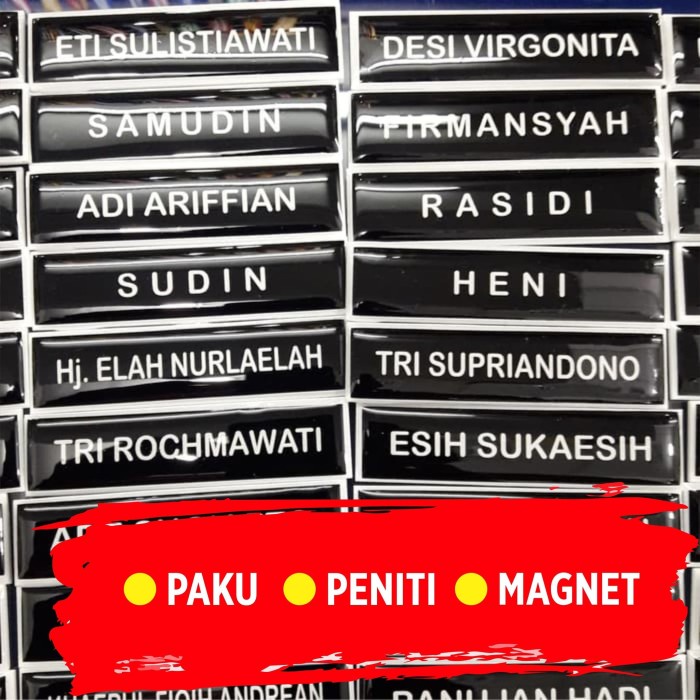 

Trendi Nama Dada Name Tag Papan Nama Hemat