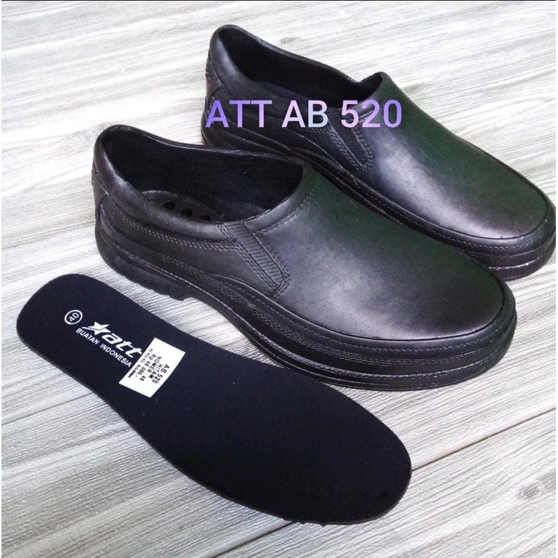 arisf Sepatu Pantofel Formal karet slip on ATT AB 520 sepatu pria all black