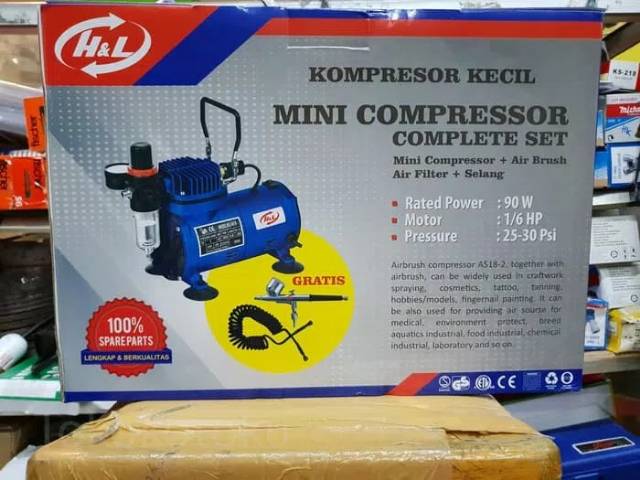 Kompresor Mini Compressor Complete Set With Air Brush H&amp;L