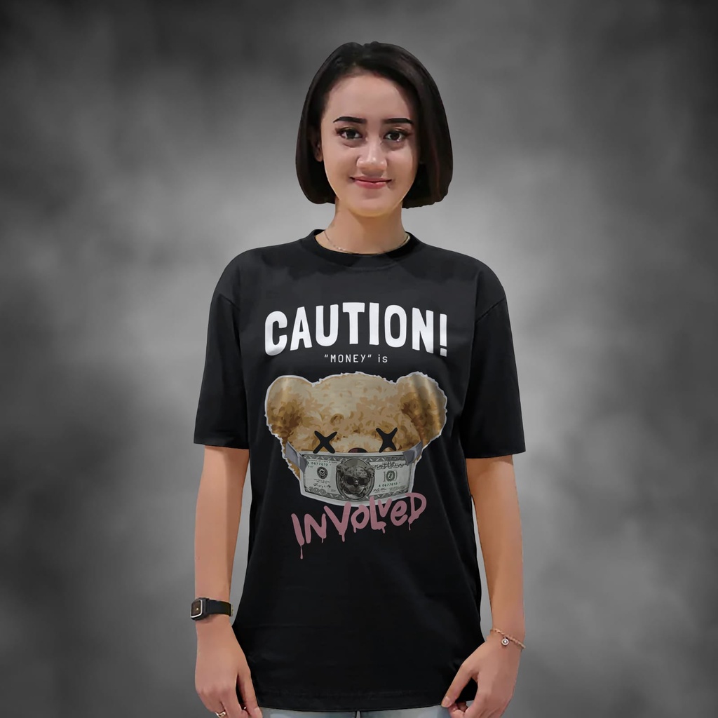 Kaos Wanita Lengan Pendek Forever Denim Bear Warna Putih Atasan