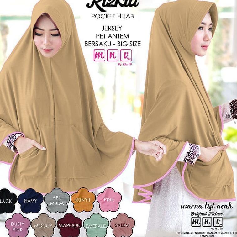 Hijab Instan Saku Jumbo Murah JerseyHijab Wanita Bergo Instan Dewasa Murah / Jilbab Saku Krudung / B