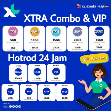 PAKET KUOTA XL XTRA COMBO 35GB  | 20GB | 15GB | 10GB | 5GB| PAKET DATA INTERNET KUOTA INTERNET