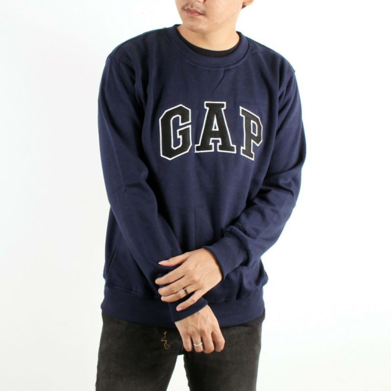 SweatShirt Crewneck GAP Navy Bordir Premium