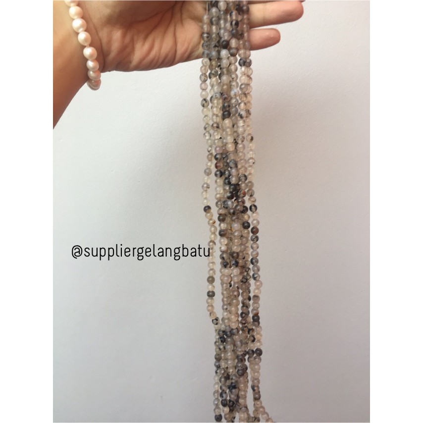 bahan kalung gelang rhodolite dalmantion akik 4mm corak RARE koleksi akesoris craft renceng fashion