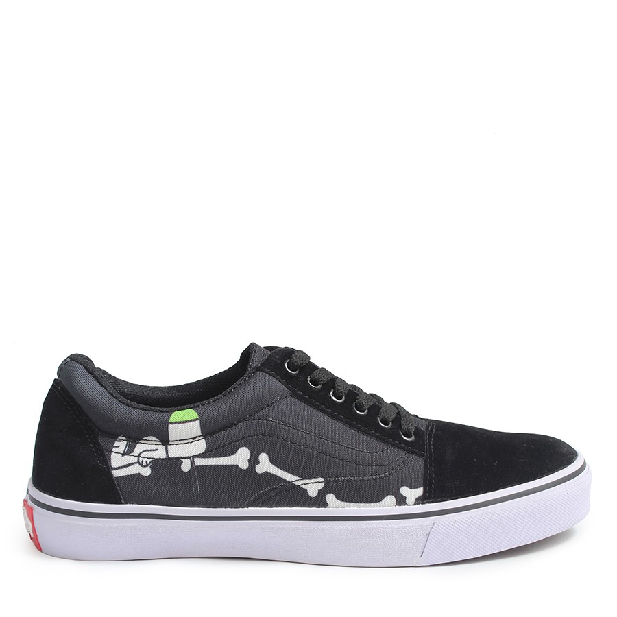 SM88 - SIAP KIRIM Sepatu Pria Sneakers Cowok Vans Oldskool Motif Tulang Hitam Kasual Sekolah Premium