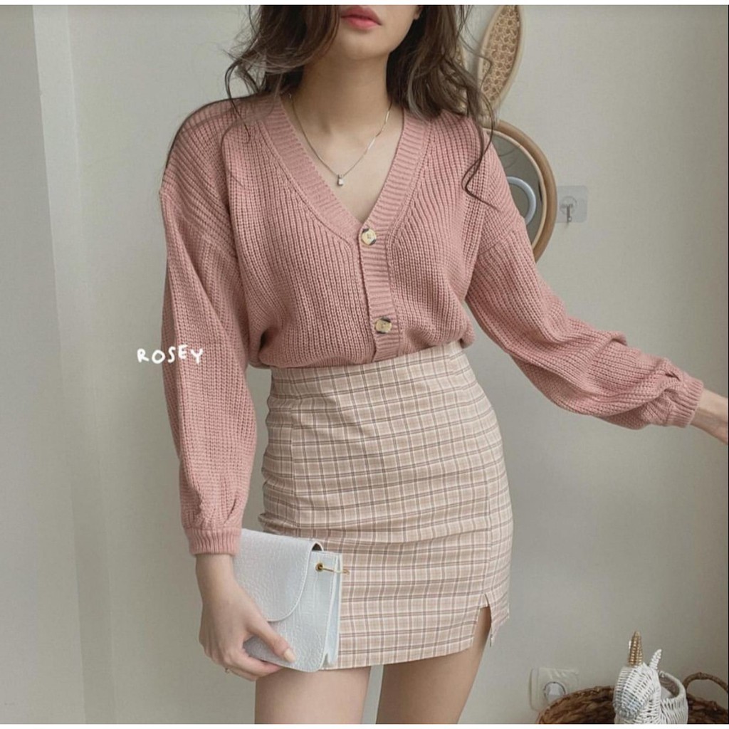 Cardi Monaco | Cardigan Rajiut Wanita Korean Style  / Strady Varius Cardigan RIB