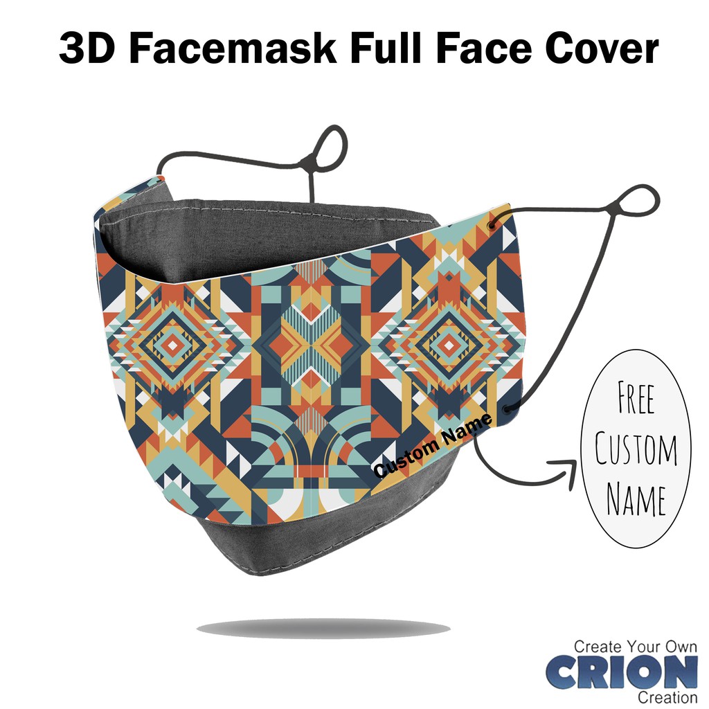 Crion - Masker 3d Full Face Cover Ethnic Series 1 - antibacterial