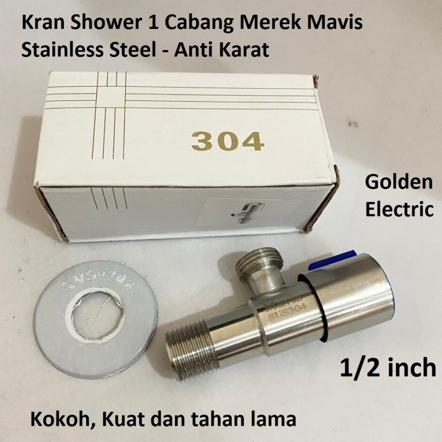 Stop Kran Keran Air Tembok 1Cabang L Jet Shower Closet Stainless Steel