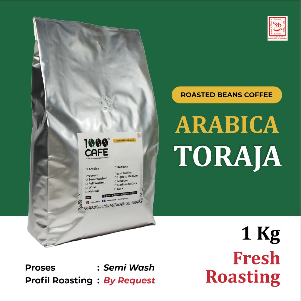 

Biji Kopi Arabica Toraja Semi Wash 1Kg