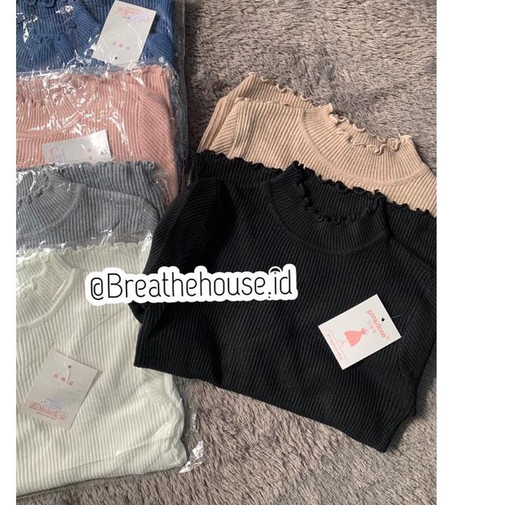 ATASAN MANSET TURTLE NECK DALAMAN RAJUT PREMIUM IMPORT | MANSET RAJUT TURTLE NECK PINKDOSE KRIWIL